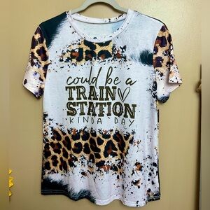 Leopard Print Graphic T-Shirt. NWOT
